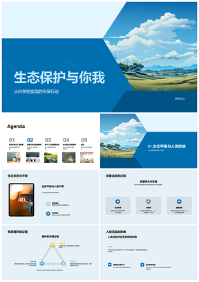 生态保护你我行动再生能源循环平衡PPT模板