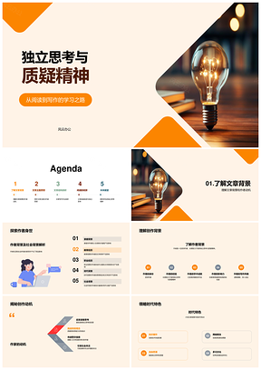 独立思考质疑读写解析文章PPT模板