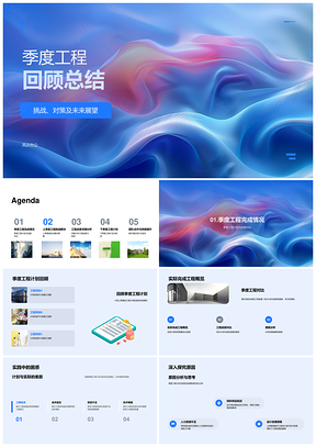 季度工程进度挑战应对与团队管理优化总结PPT模板