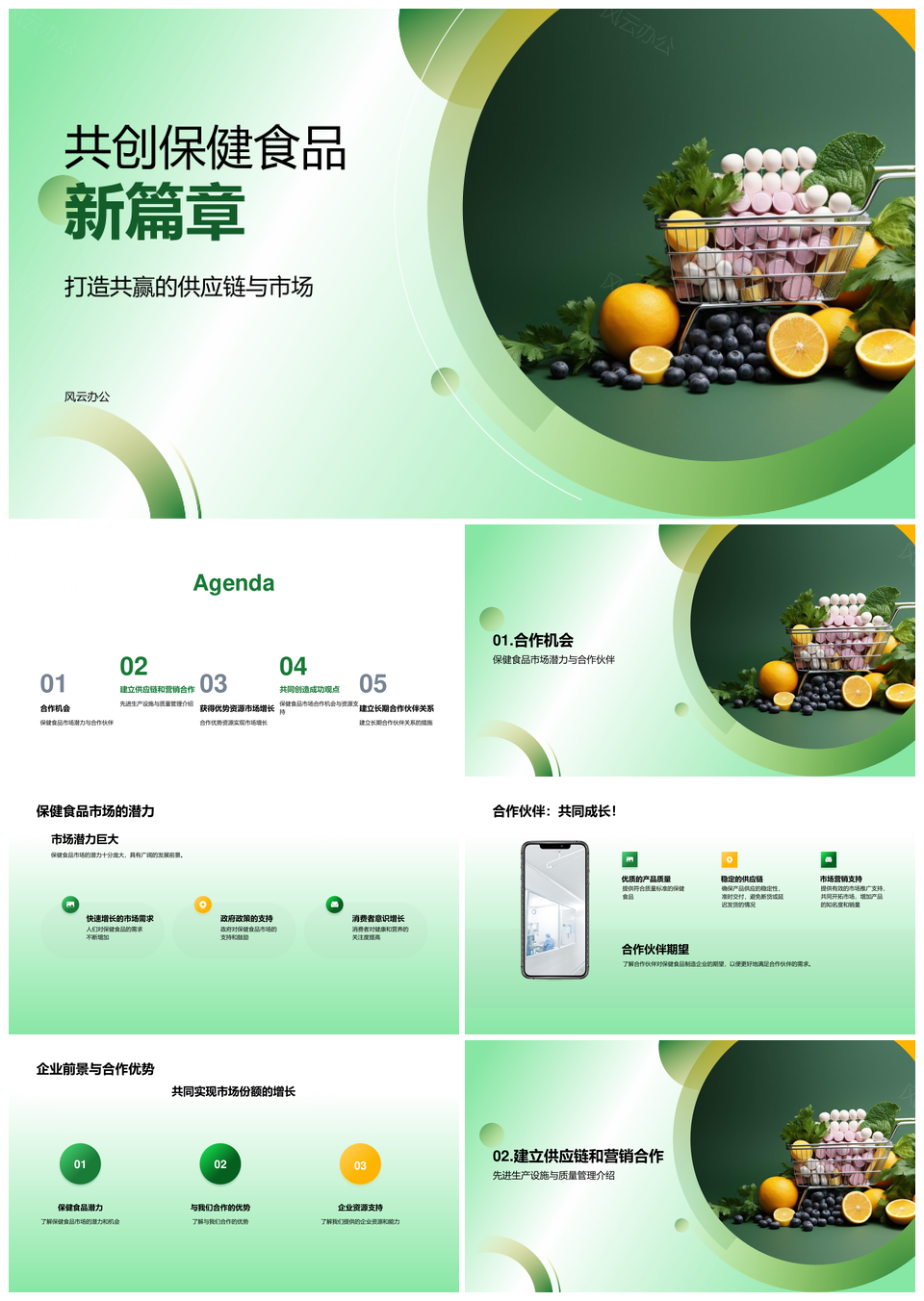 保健食品企业共创共享成功价值PPT模板