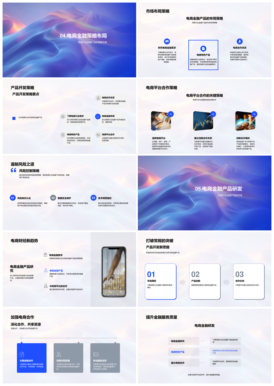 2025电商金融产品市场趋势合作策略研究PPT模板