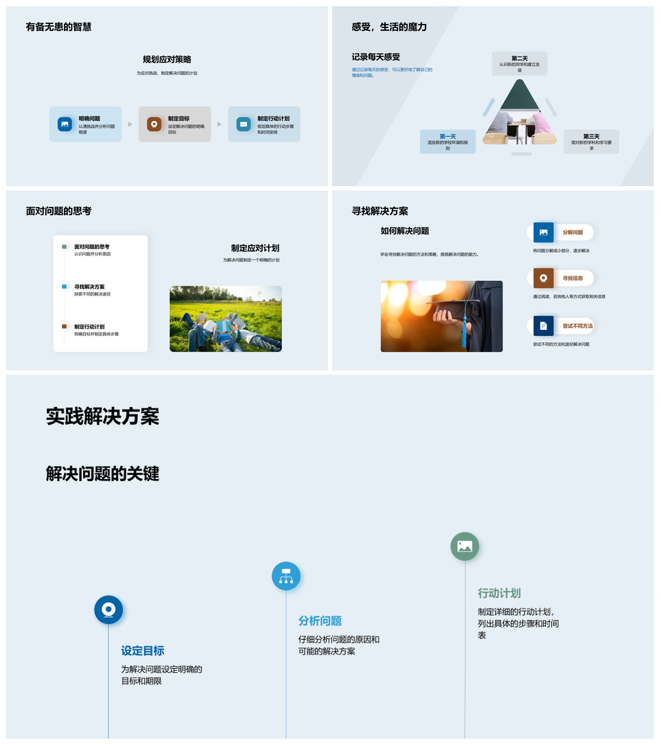 挑战成长策略态度勇攀问题高峰PPT模板