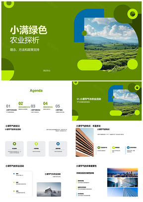 小满绿色农业政策实施与发展理念PPT模板