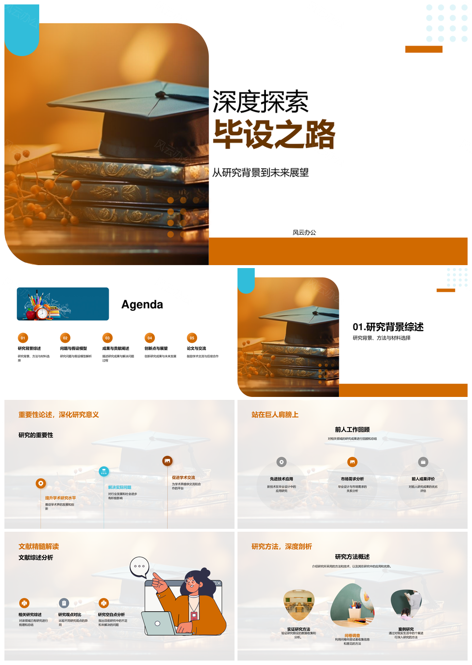 毕业设计研究背景方法材料问题模型成果PPT模板