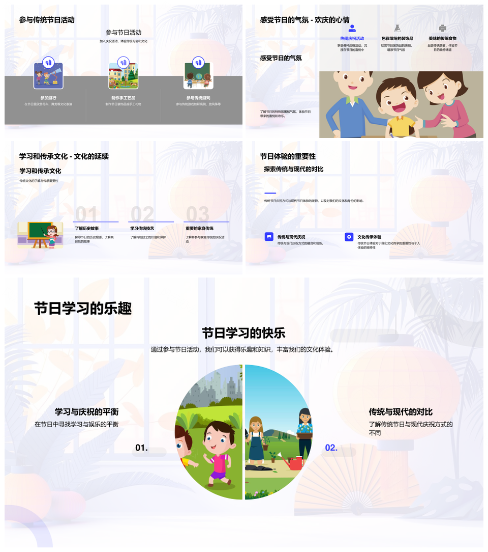 传统节日文化起源习俗历史关联班会PPT模板