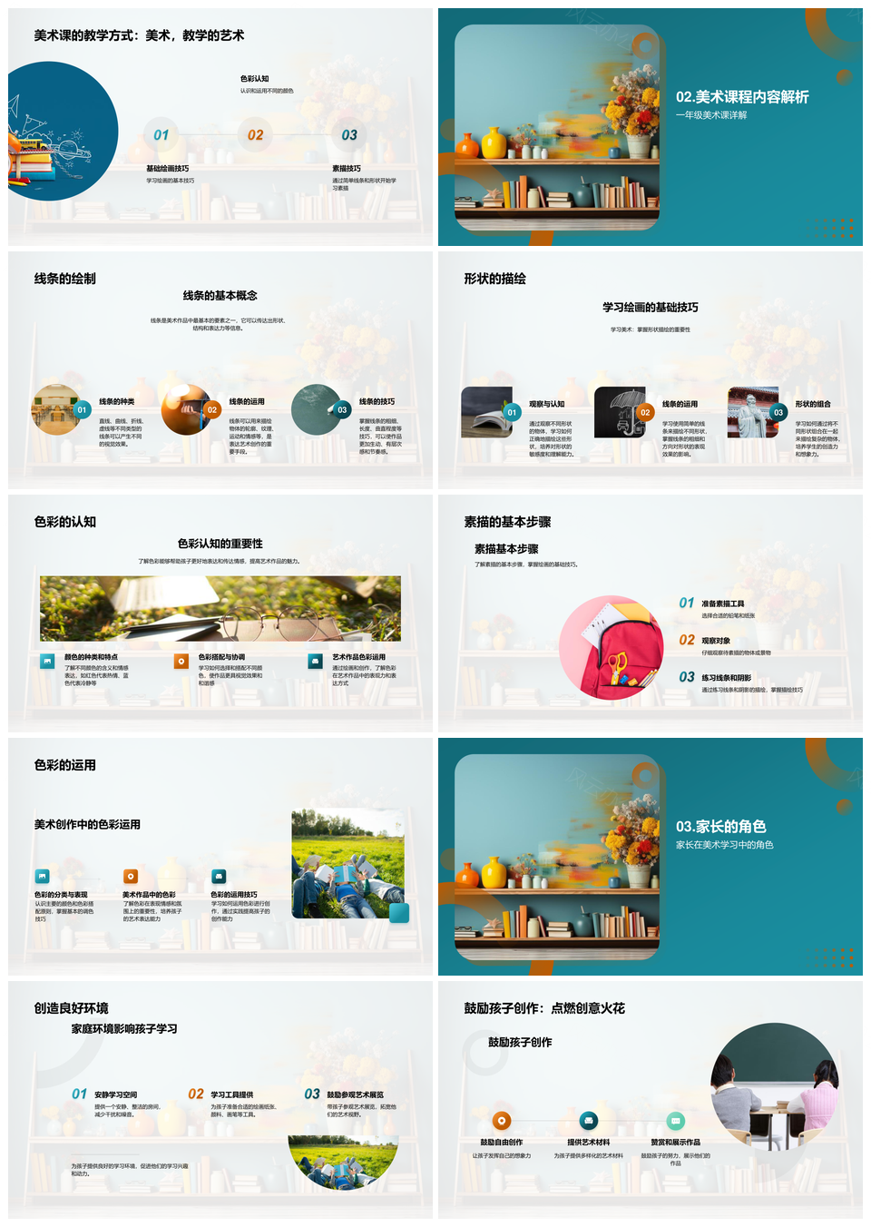 一年级美术基础绘画与家长指南PPT模板