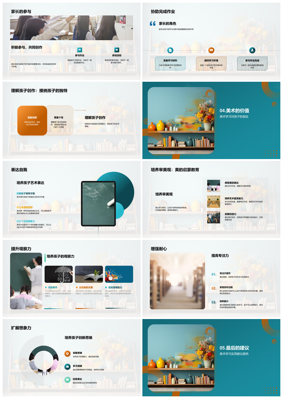 一年级美术基础绘画与家长指南PPT模板