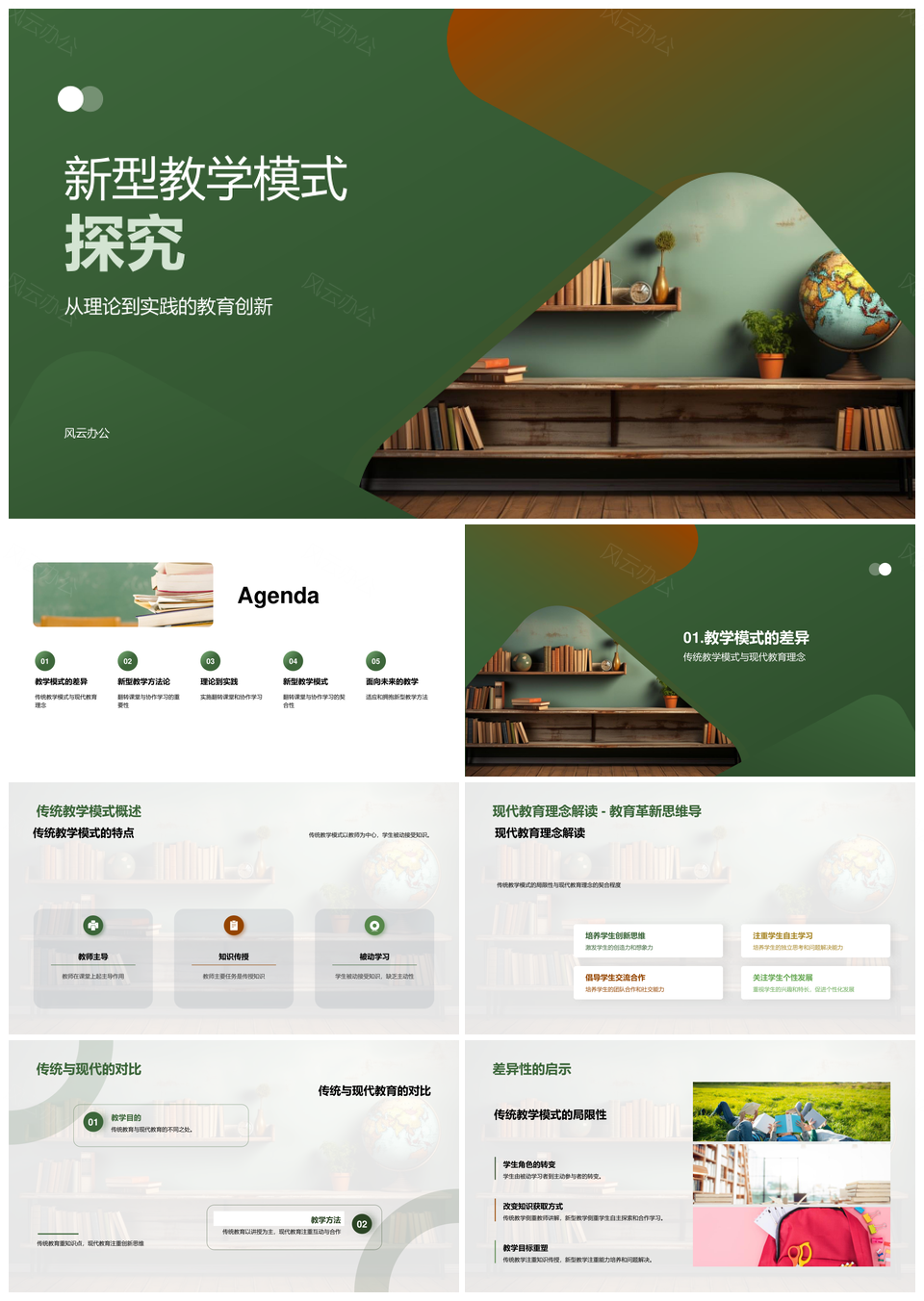 翻转课堂协作学习革新教学模式PPT模板