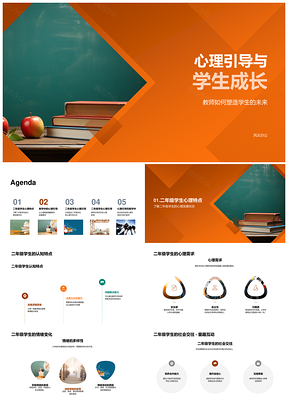 教师引导二年级学生心理发展学习态度PPT模板