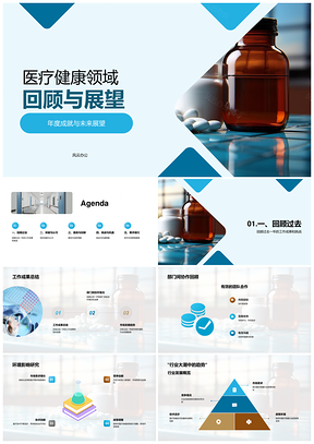 医疗健康领域年度成就与未来展望PPT模板