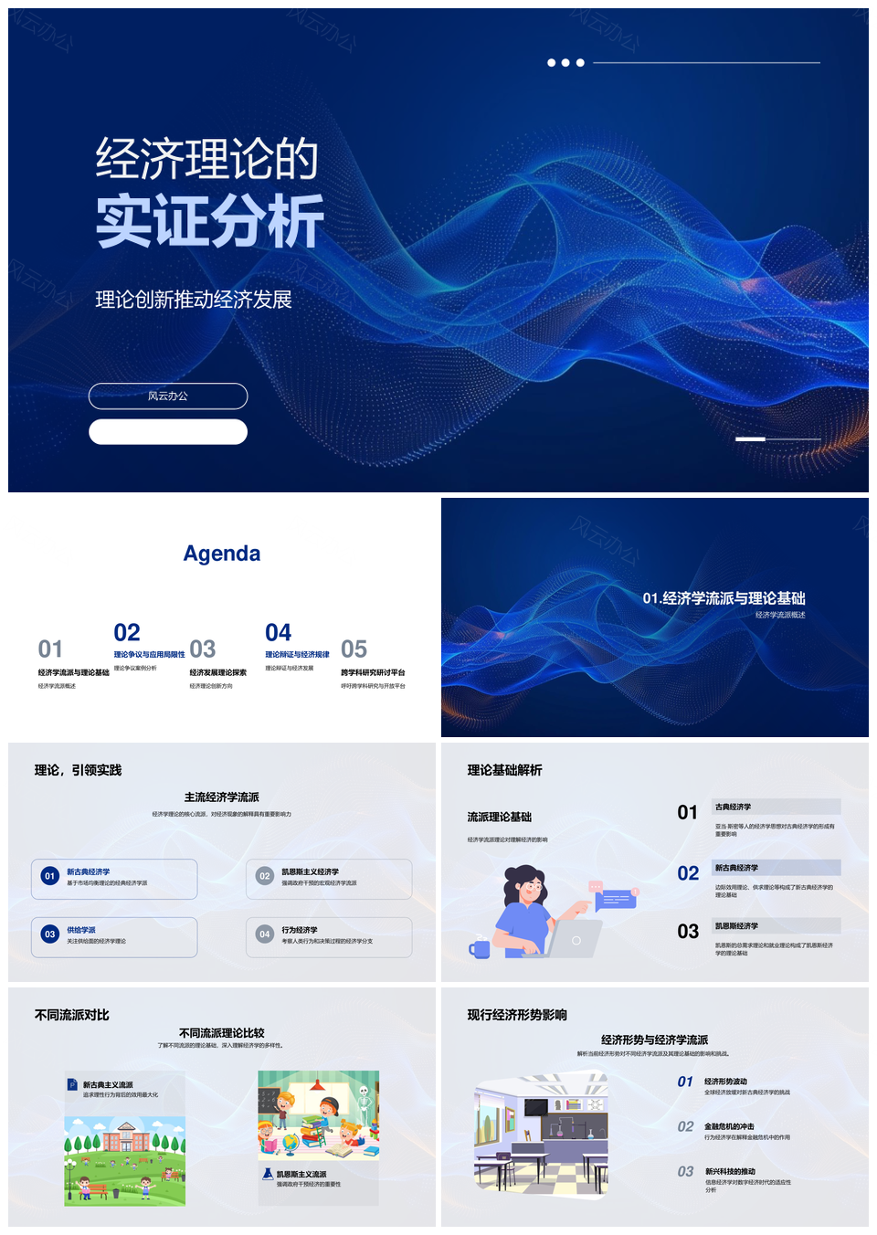 经济理论实证分析主流流派创新发展应用趋势PPT模板