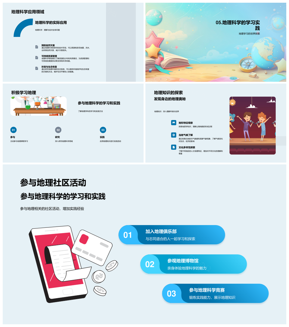 地理概论环境规划气候地貌科学PPT模板