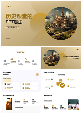 初中历史PPT卷轴时序地图探源