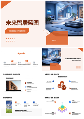 智能家居设计趋势与用户安全科技整合发展PPT模板