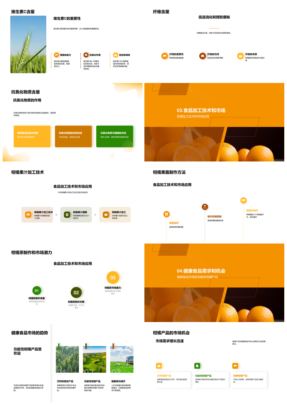 柑橘营养研究成果与加工技术市场应用PPT模板