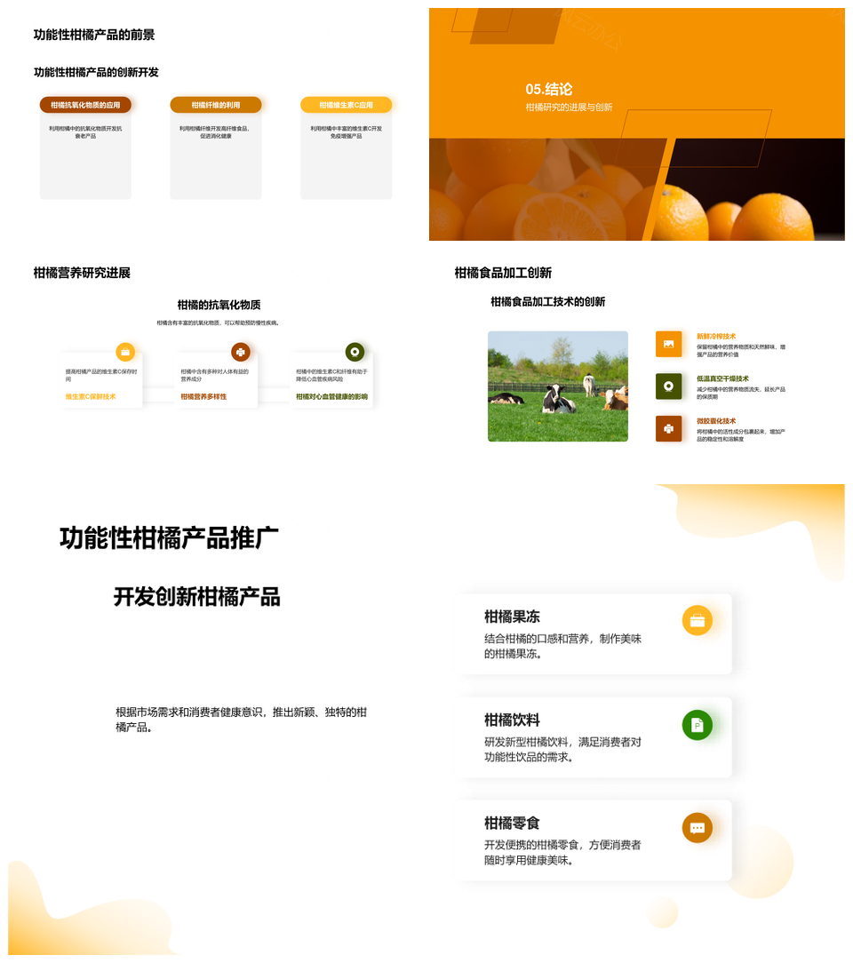柑橘营养研究成果与加工技术市场应用PPT模板