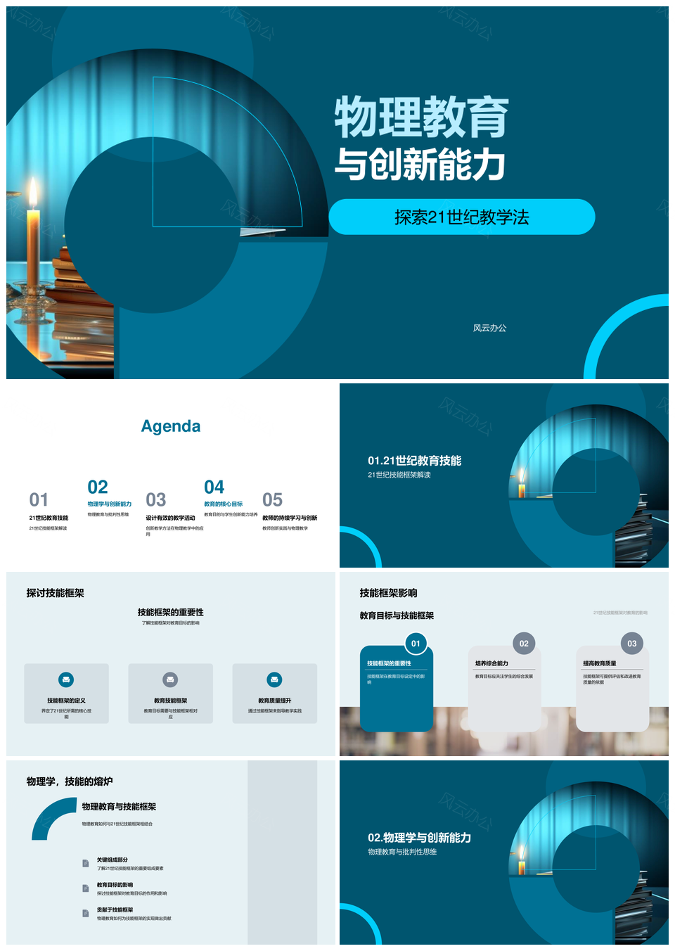 21世纪物理教育创新能力教学法技能框架PPT模板