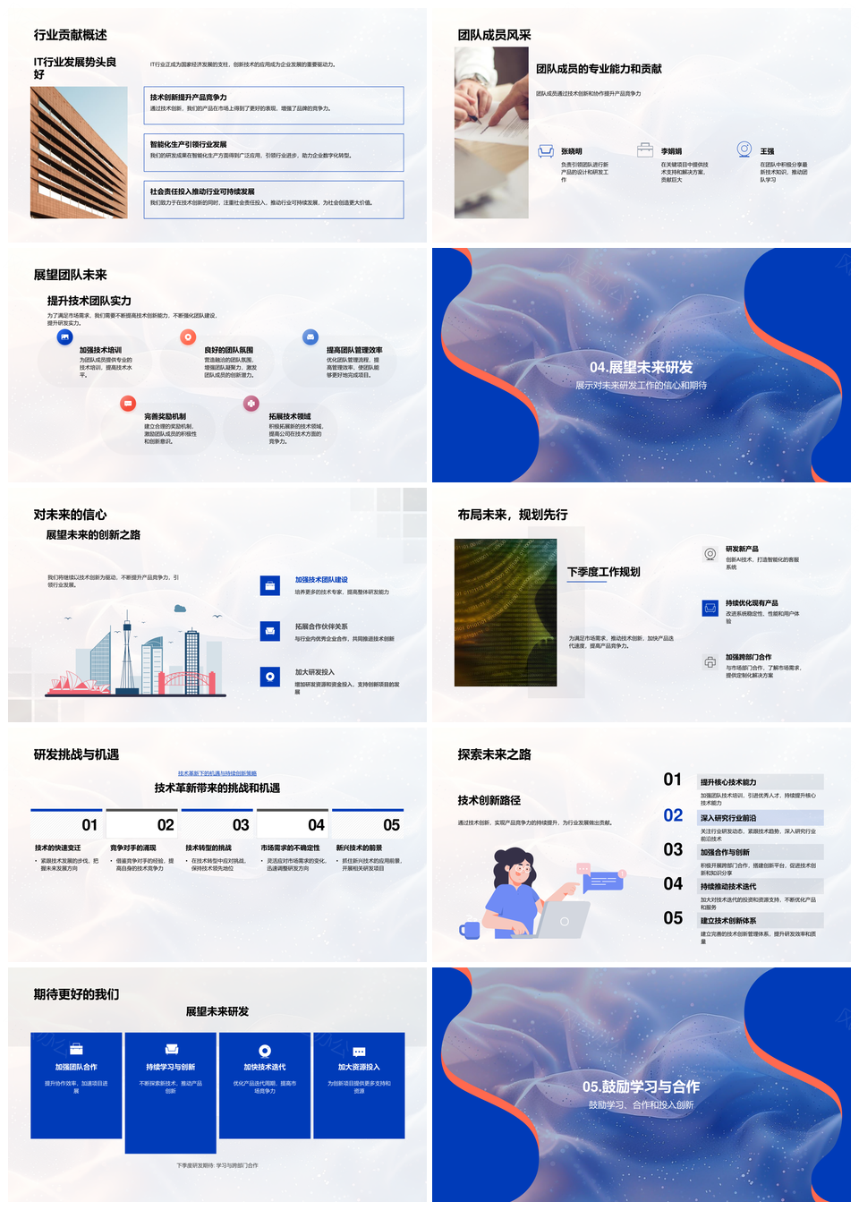技术研发季度总结创新竞争力路线图进展PPT模板