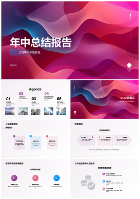 年中总结报告PPT模板
