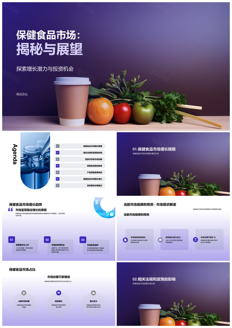 保健食品市场趋势规模增长前景预测分析PPT模板