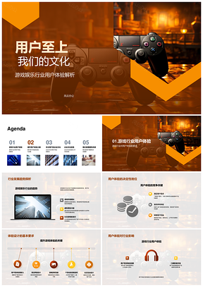 用户至上驱动游戏行业产品设计文化PPT模板