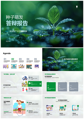 2025种子萌发结构分解与农业可持续生长质量PPT模板
