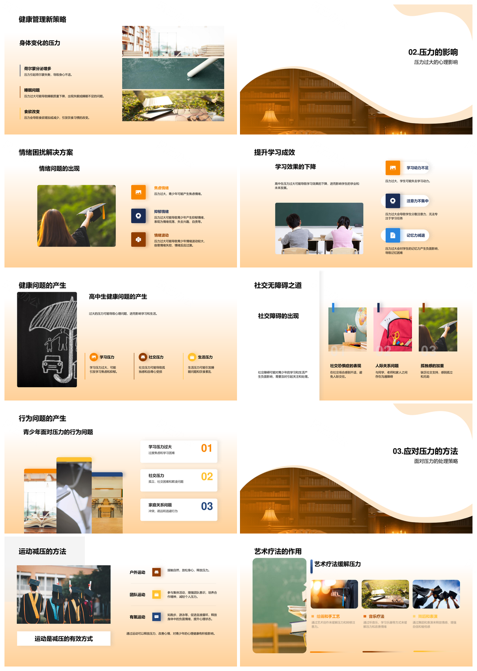 高中生压力管理家长教师应对策略PPT模板