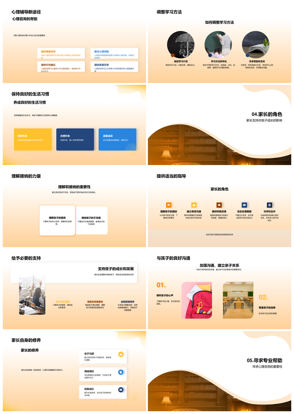 高中生压力管理家长教师应对策略PPT模板