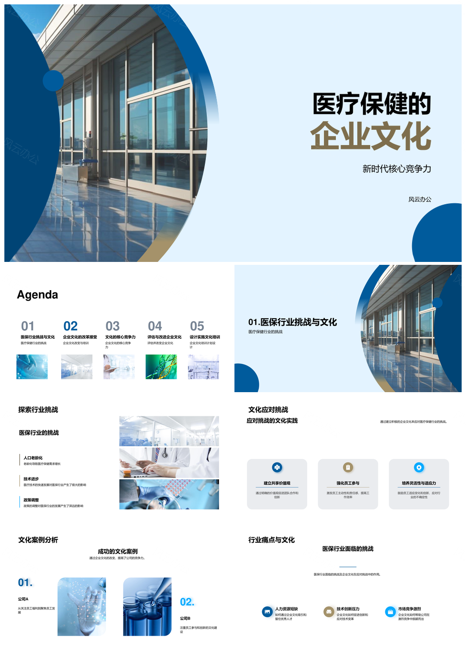 医疗保健企业文化改革应对行业挑战铸核心PPT模板