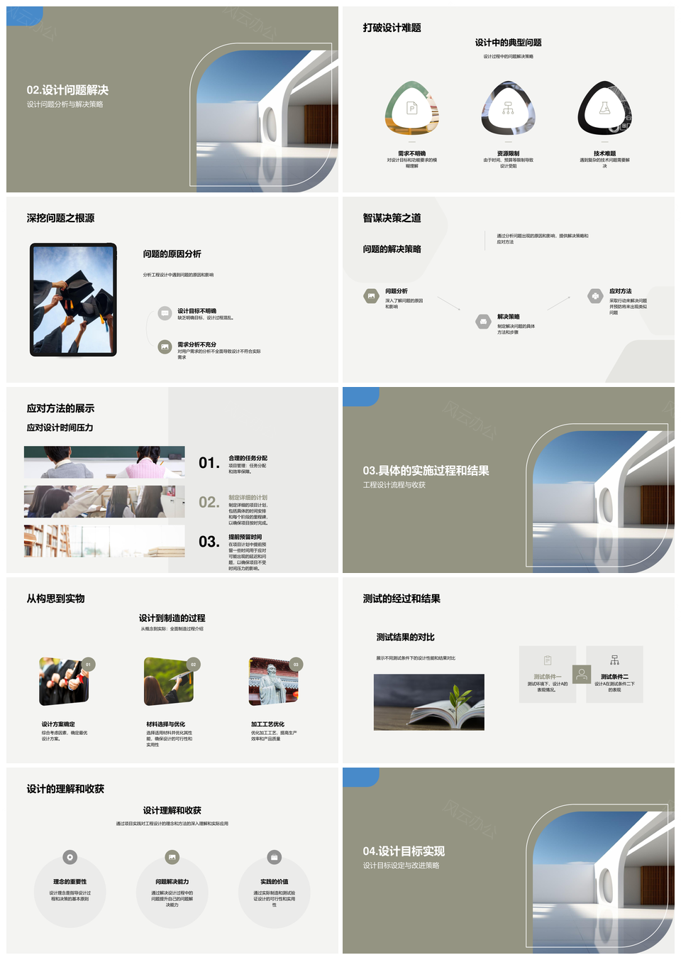 工程设计教培答辩理念步骤实用前瞻解题蓝图PPT模板