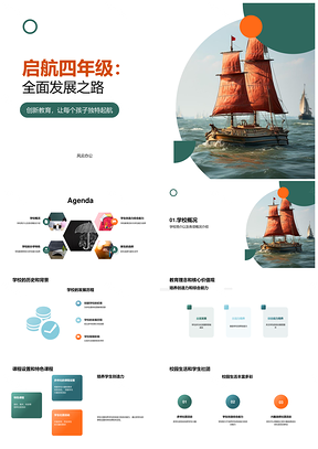 2025启航四年级校史课程核心启新程PPT模板
