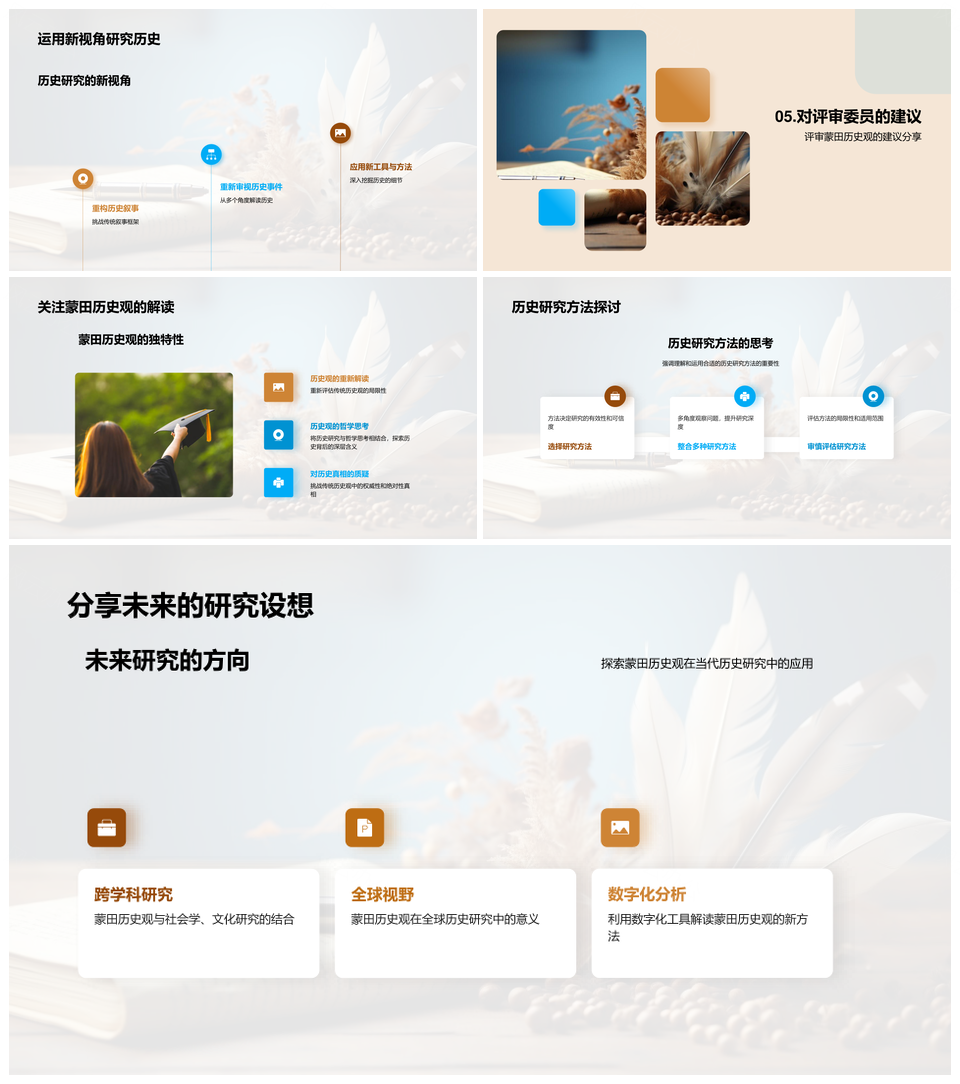 蒙田理性情感结合颠覆历史观新解PPT模板