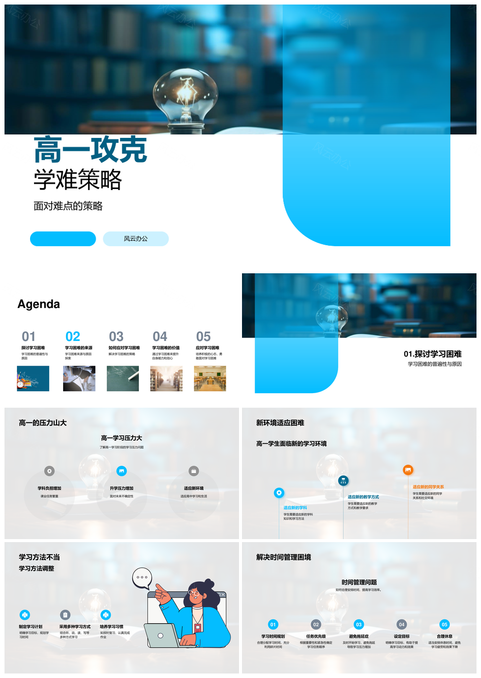 高一攻克学习难点调整方法求助PPT模板