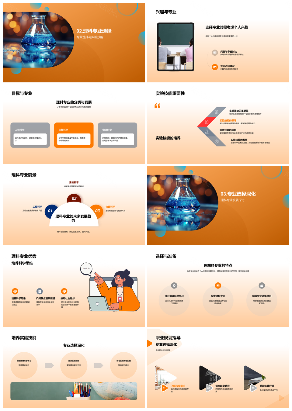 理科专业择业实验融合趋势思维培养PPT模板