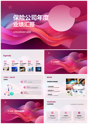 保险公司年度业绩总结报告PPT模板
