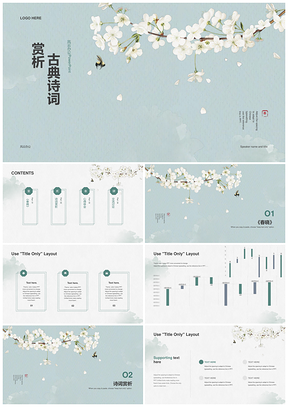 古风语文诗词课件梨花梅花蜜蜂春韵PPT模板