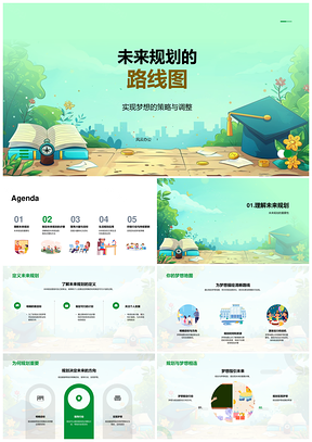 未来规划梦想地图目标路径自我学习里程碑PPT模板