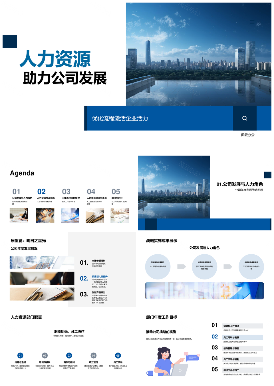 人力资源优化流程引才育才提满意强活力促发展PPT模板