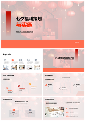 七夕福利策划实施提升员工满意度与关怀PPT模板