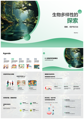 生物多样性保护生态系统基因种群威胁重要性PPT模板