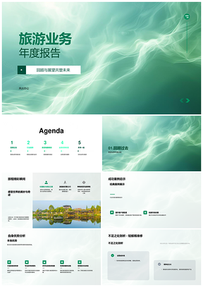 旅游年度报告案例优势趋势品牌线路亮点策划PPT模板