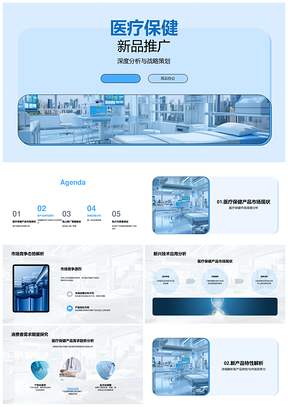 医疗保健新品线上营销竞争技术需求特性效果PPT模板
