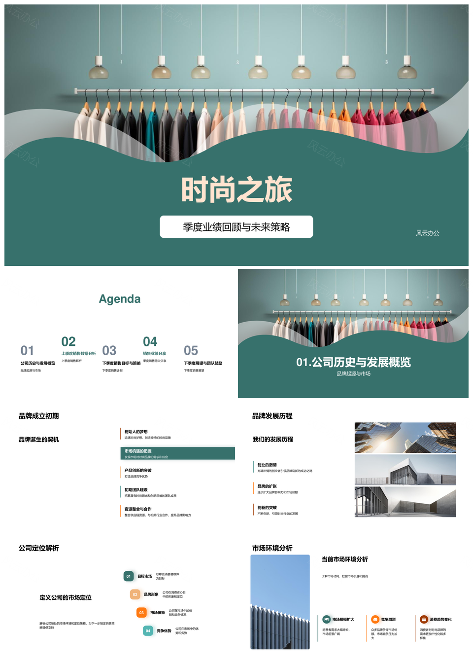 时尚之旅品牌发展历程季度业绩销售策略PPT模板