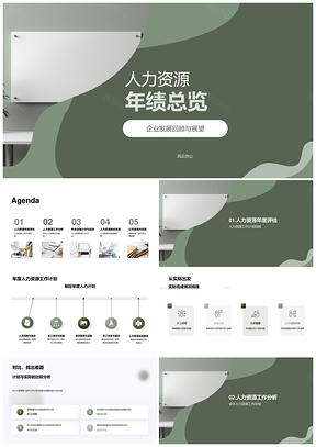 企业人力资源年度计划实绩招聘对比图表PPT模板