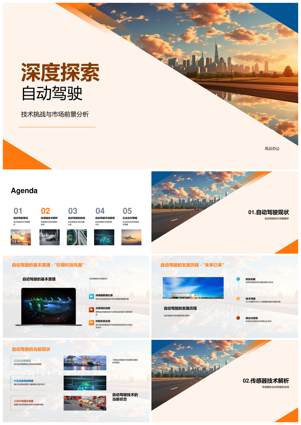 自动驾驶技术挑战市场前景与研发突破PPT模板