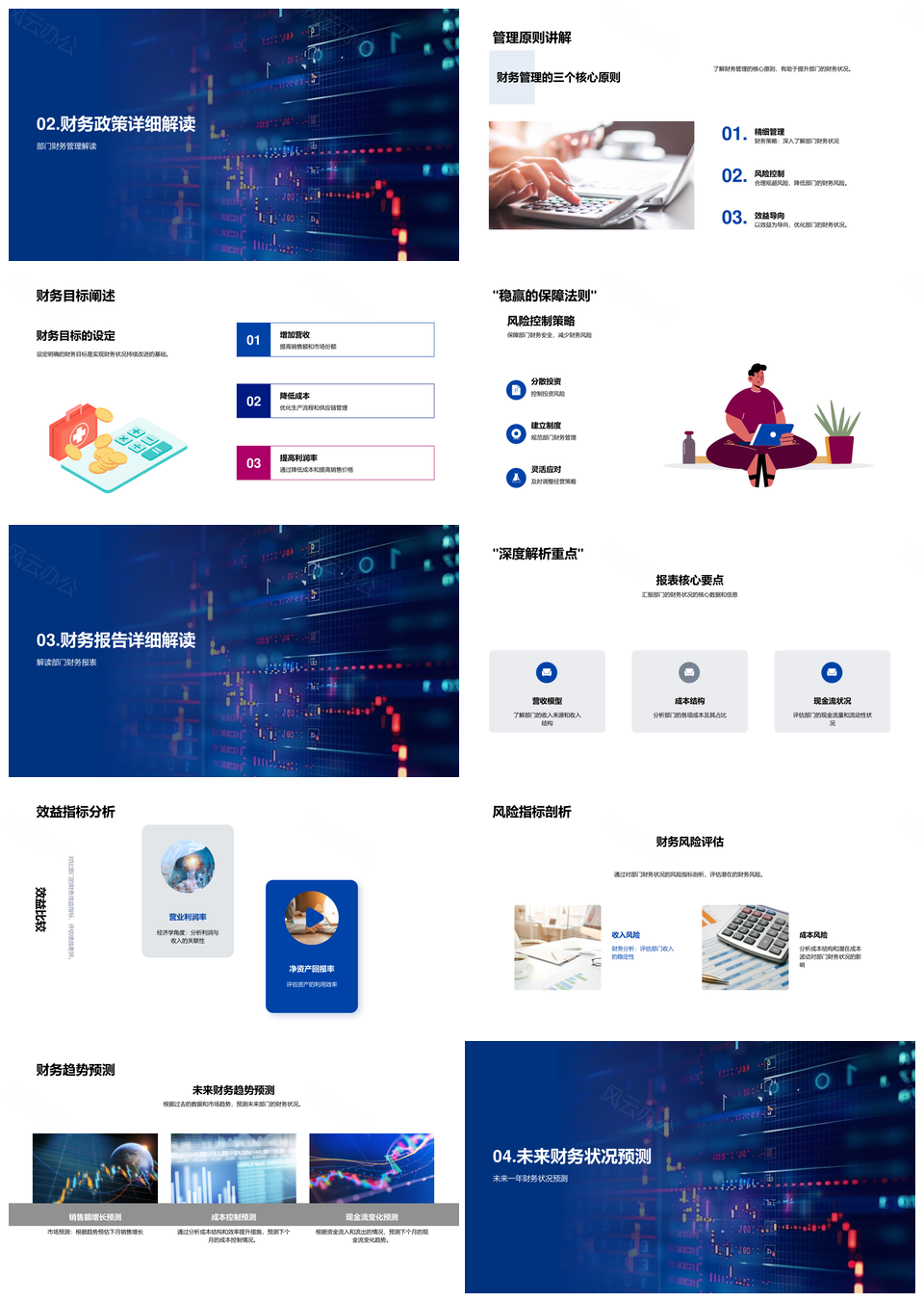 部门财务月度风险模型与比特币股市分析PPT模板