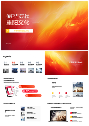 重阳企业文化尊老创新融合员工福利传承文化PPT模板