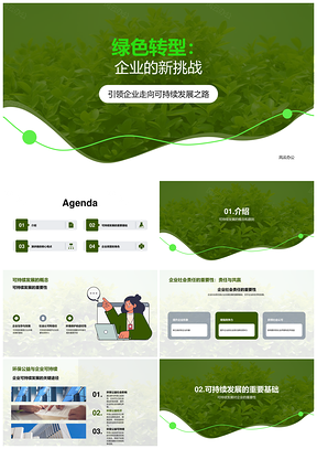 企业环保责任驱动可持续发展PPT模板