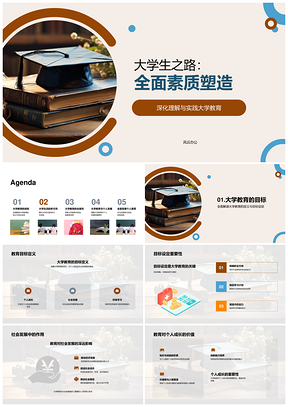 大学生全面素质成长对接社会多元发展PPT模板