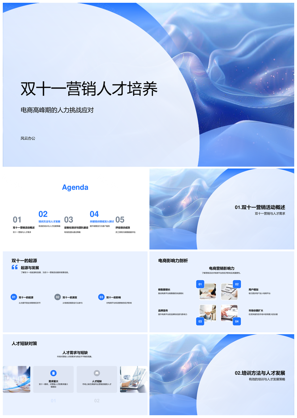 双十一营销人才培养与高峰应对策略PPT模板